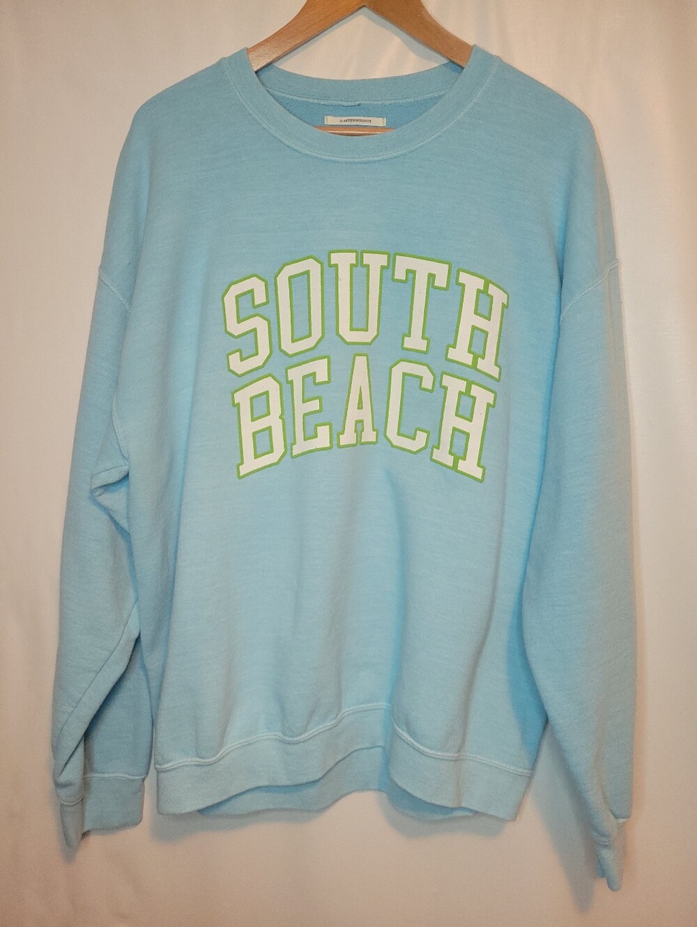 Anthropologie Light Blue "South Beach" Crewneck Sweatshirt